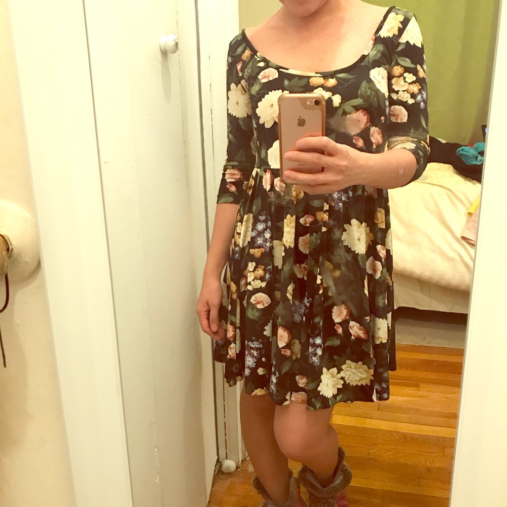 TRAMP low back printed mini dress